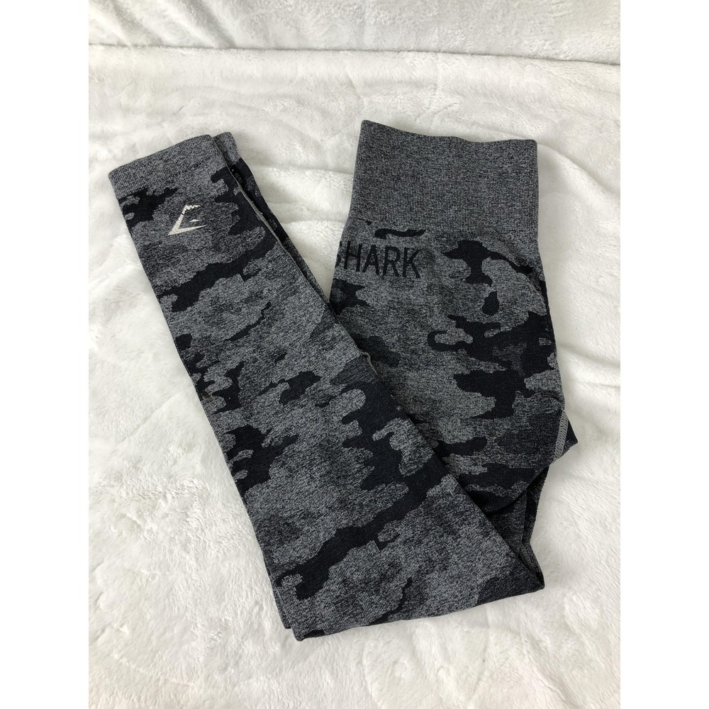 Gymshark Leggings Womens Small Gray Camo Seamless High Rise Workout Yoga Gym